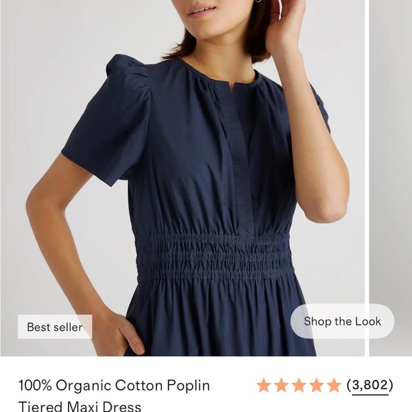 Quince Navy Tiered Maxi Dress - Picture 5 of 16